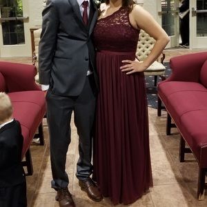 Davids Bridal Asymmetrical Gown